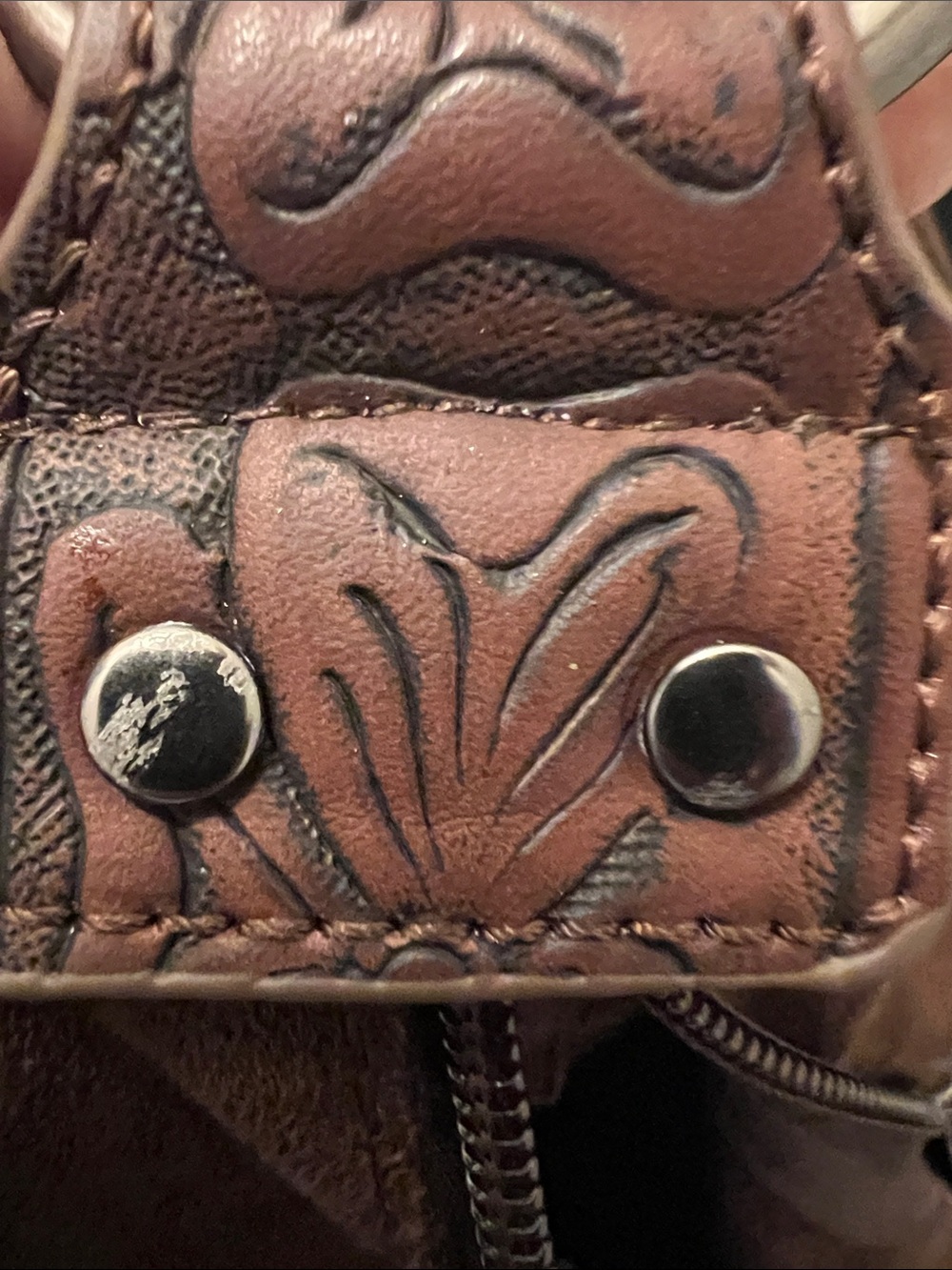 Wrangler Brown Suede Hobo with Tooled Leather Strap - Picture 9 of 14